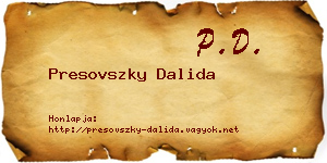 Presovszky Dalida névjegykártya